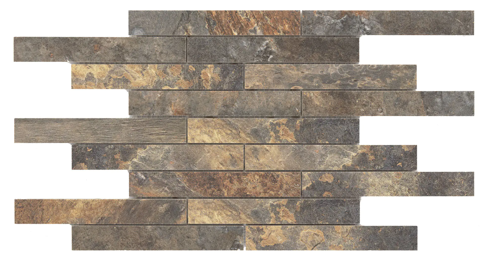 Mosaikfliese Stone Art 43 x 30 cm multicolor Steinmaß: ca. 21,15 x 3,08 cm