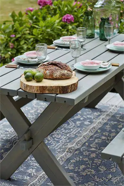 Plus Tisch Nostalgie 178x75x72cm graubraun rechteckig