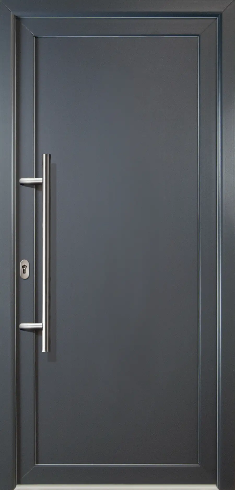 4060691163527 Meeth Haustür Signum PVC Exclusiv PVC Modell 01 98 x 208 cm, DIN links, weiß/titan