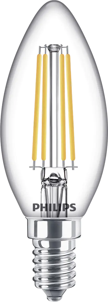 Philips LED-Leuchtmittel Filament Kerzenform B35 E14 6,5W warmweiß