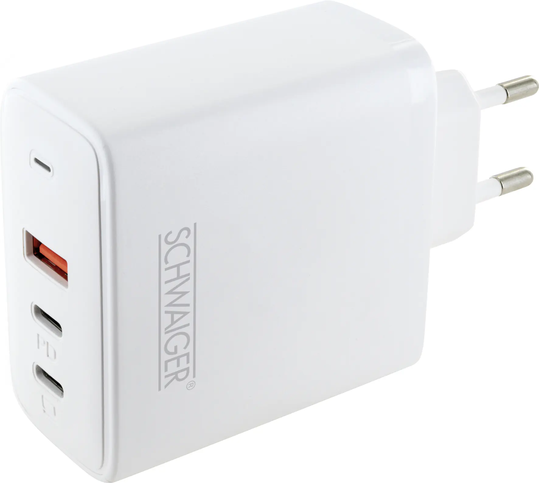 Schwaiger Schnell-Ladeadapter 65 W  2x USB C 1x USB A weiß