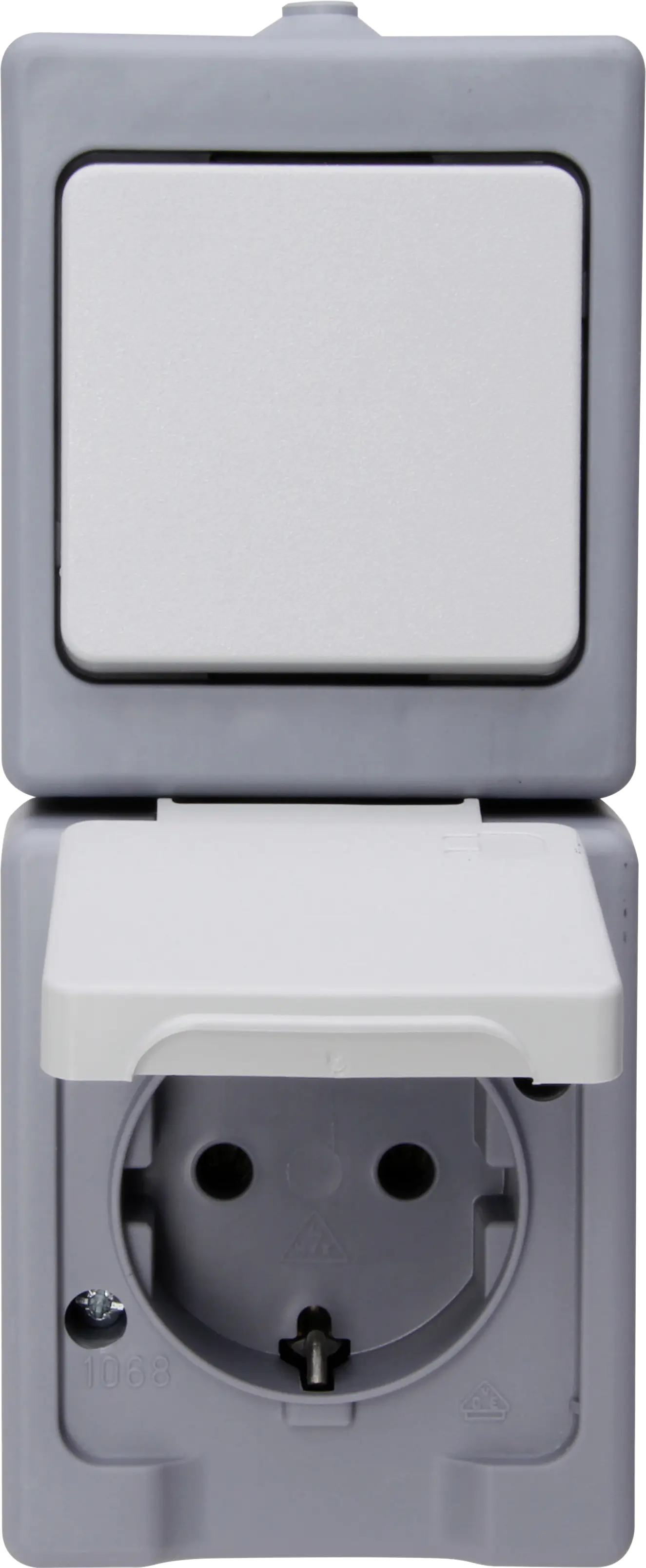 Kopp Steckdose-Wechselschalter Standard grau 130148003