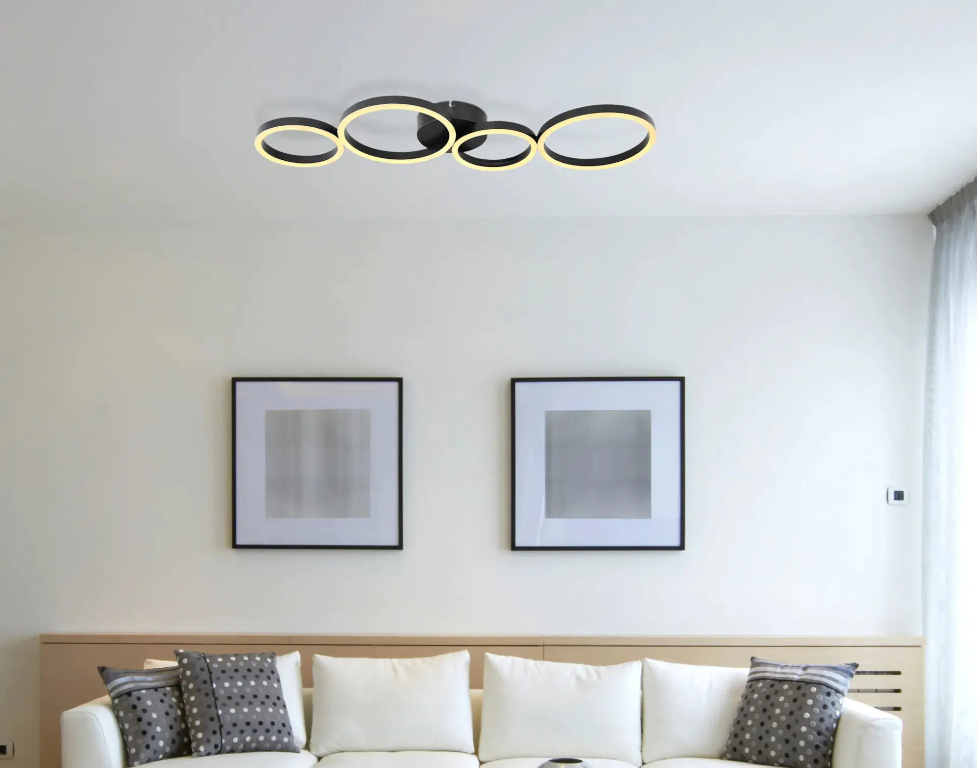 Globo Lighting LED Deckenleuchte Venosa 88,5 cm, schwarz