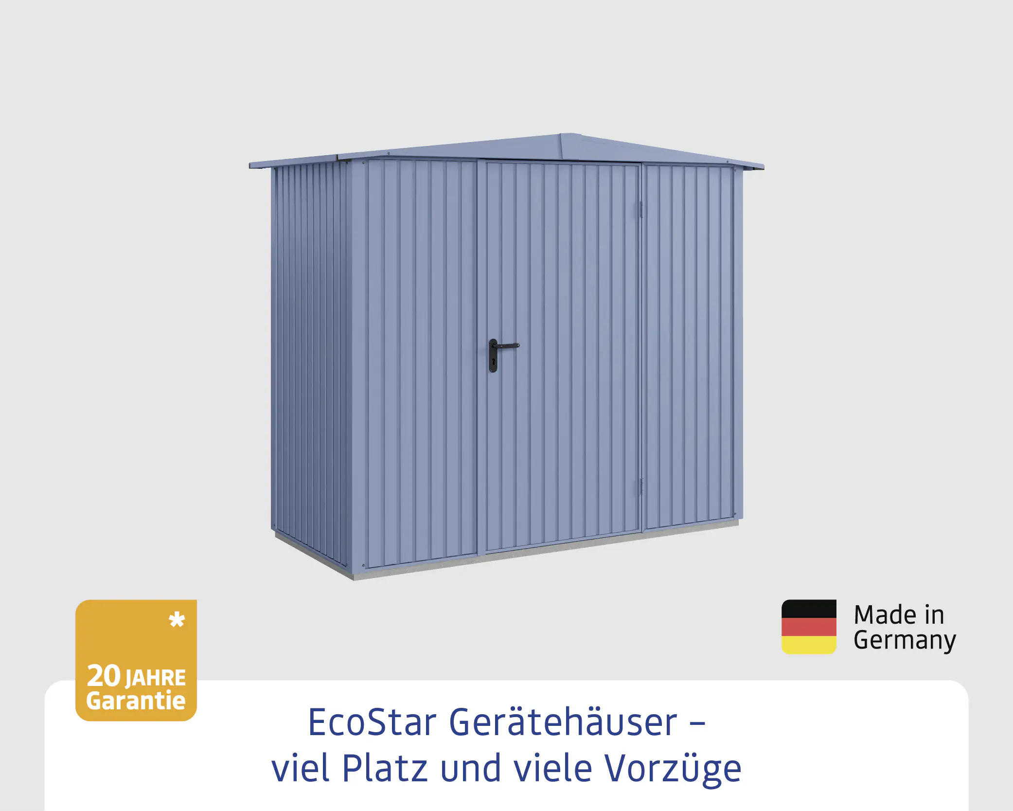 EcoStar Gerätehaus Trend-P Typ 3 312,7 x 283,4 x 232,3 cm taubenblau