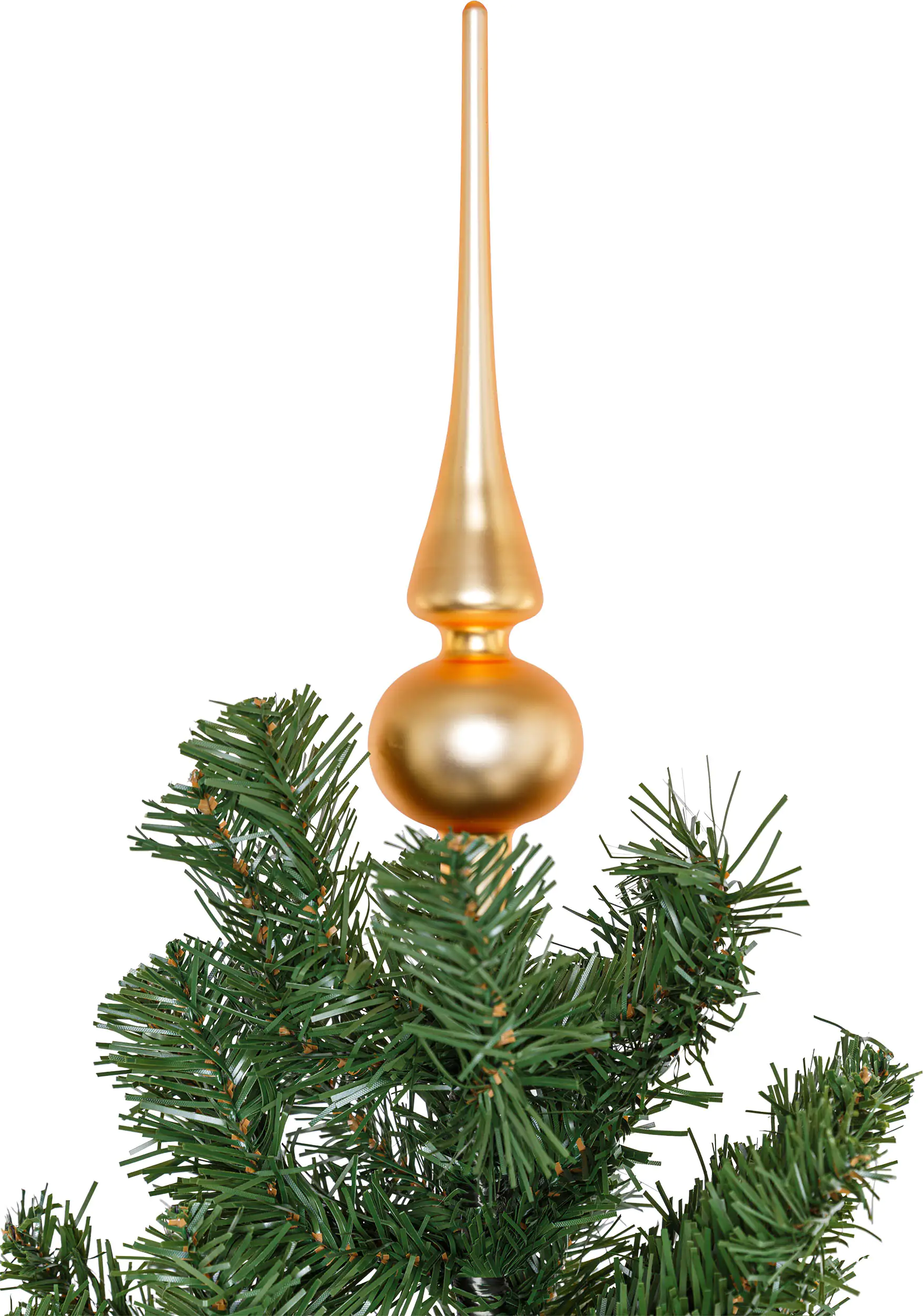 2076601538257_03 TrendLine Christbaumspitze aus Glas 26 cm gold matt