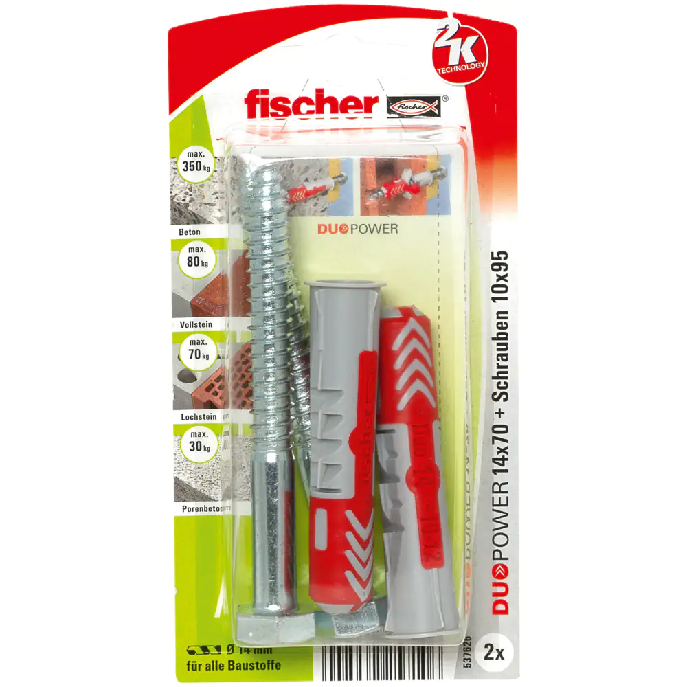 Fischer Dübel-Set Duopower 14.0 x 70 mm - 2 Stück Fischer Dübel-Set Duopower 14.0 x 70 mm - 2 Stück