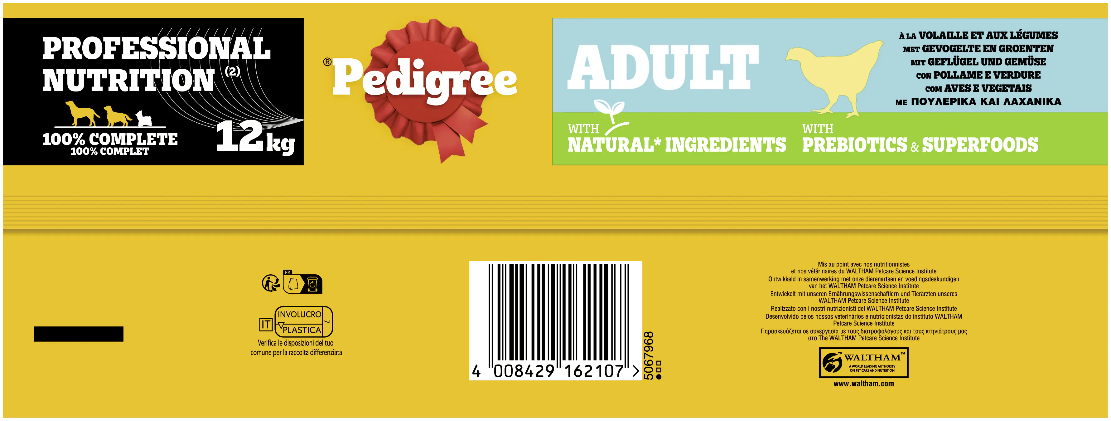 Pedigree Professional Nutrition Hundetrockenfutter Adult 12 kg Geflügel & Gemüse  Pedigree Professional Nutrition Hundetrockenfutter Adult 12 kg Geflügel & Gemüse