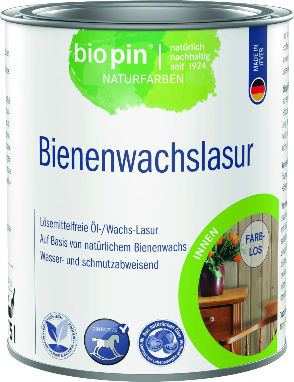 Biopin Bienenwachslasur 750 ml farblos