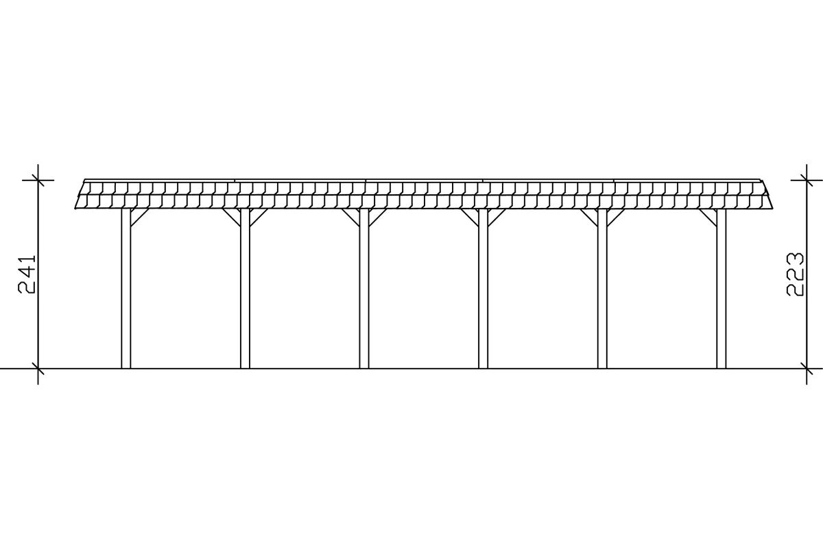 4018211034161_04 SKAN HOLZ Carport Spreewald 345 x 893 cm mit EPDM-Dach, schwarze Blende