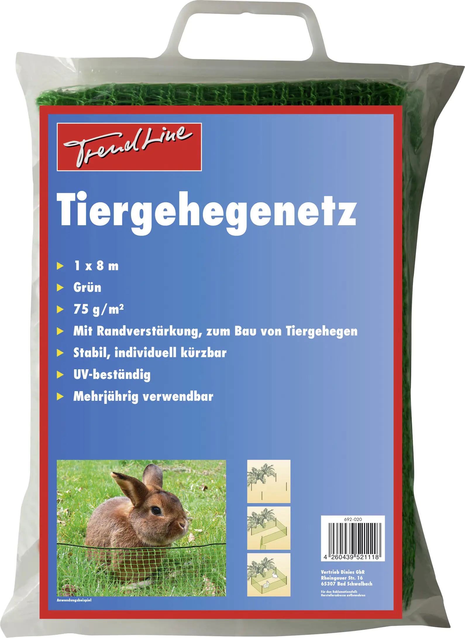 TrendLine Tiergehegenetz 1 x 8 m