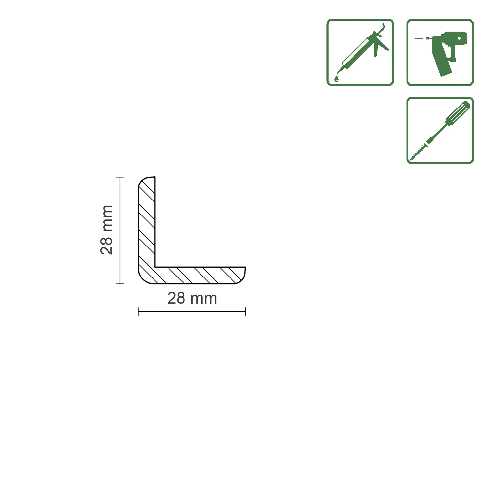 Neuhofer Winkelleiste 100 cm 28 x 28 mm Fichte/Kiefer