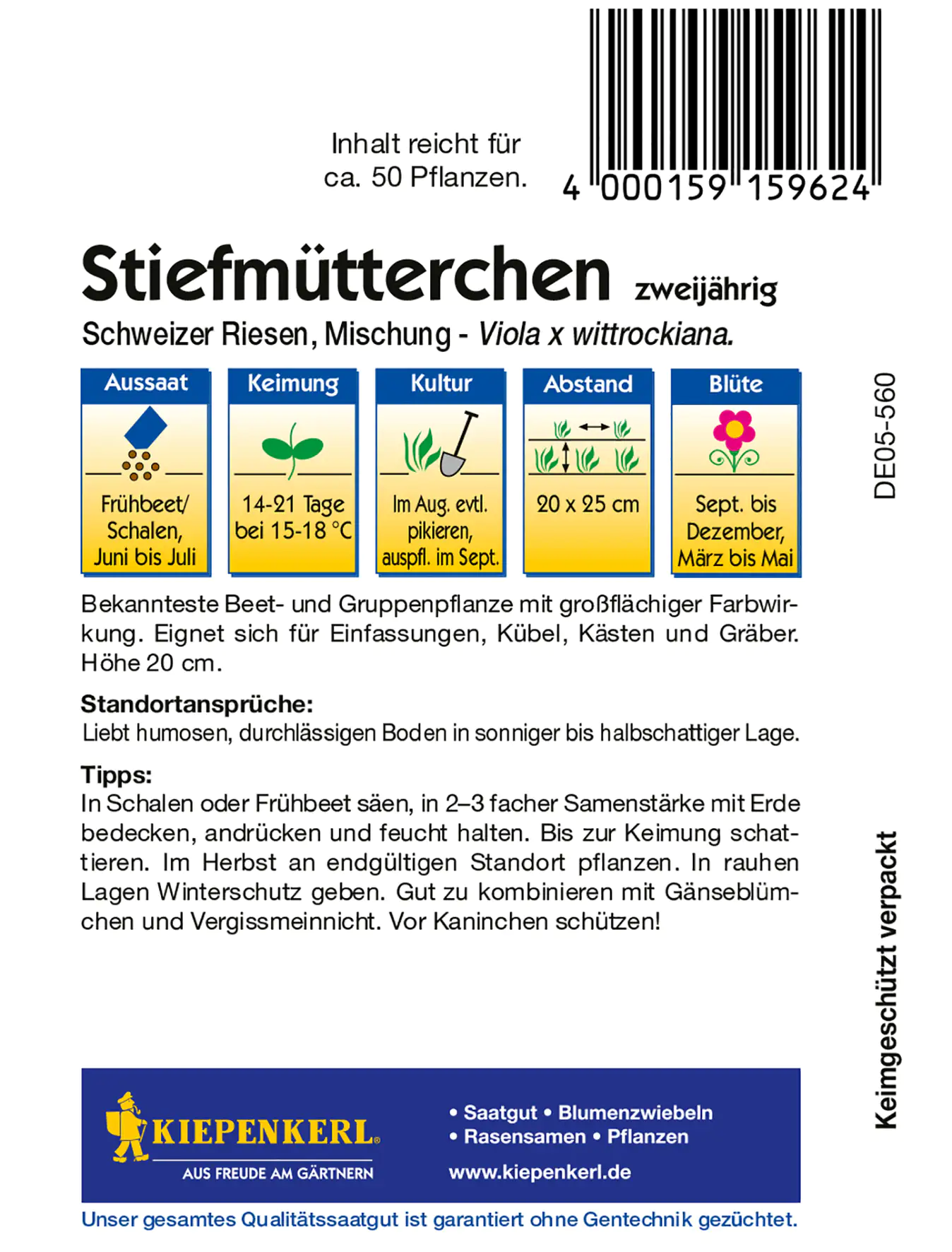 Kiepenkerl Stiefmütterchen Schweizer Riesen Mischung