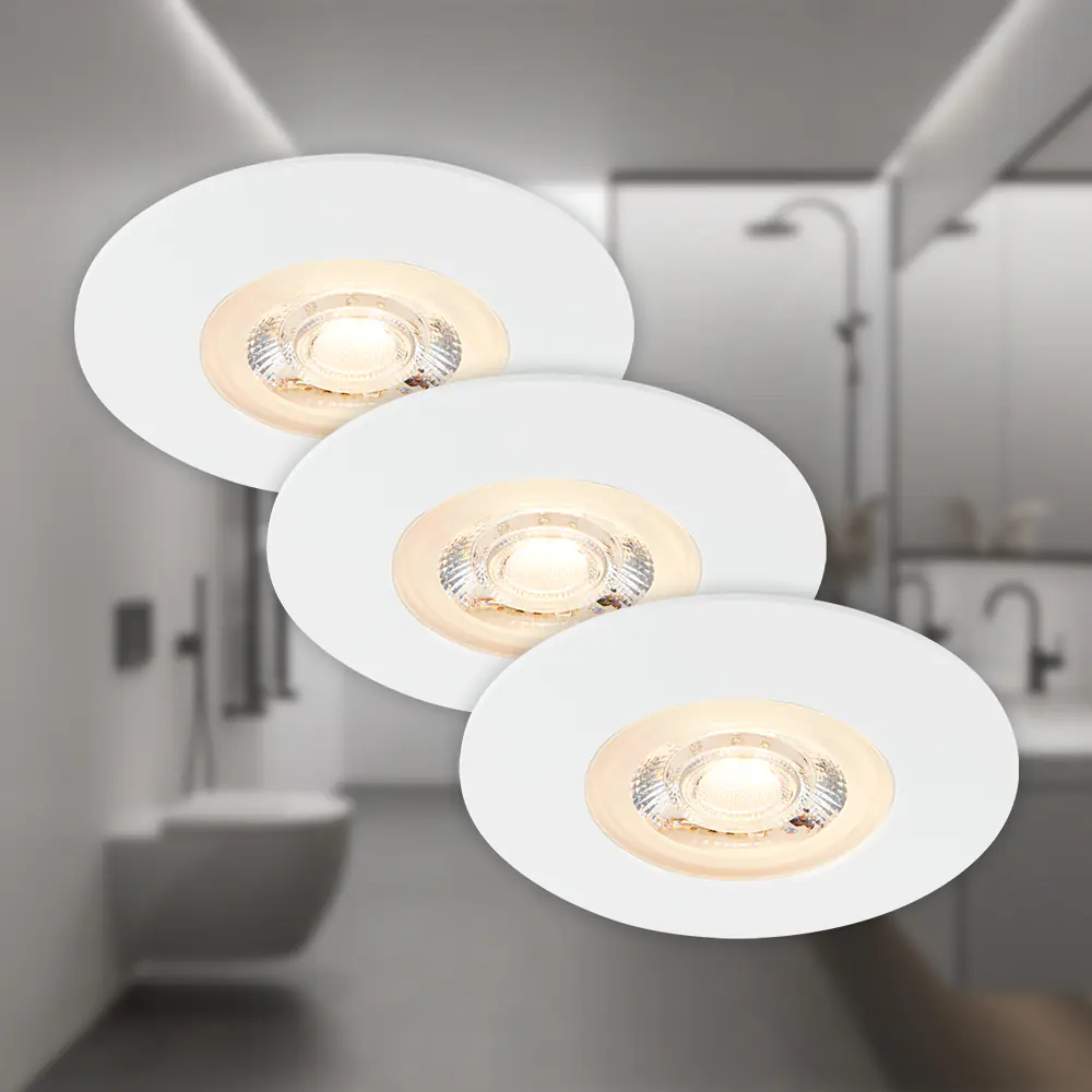 Briloner 3er Set LED Einbauleuchte Kulana weiß Ø 9 cm warmweiß