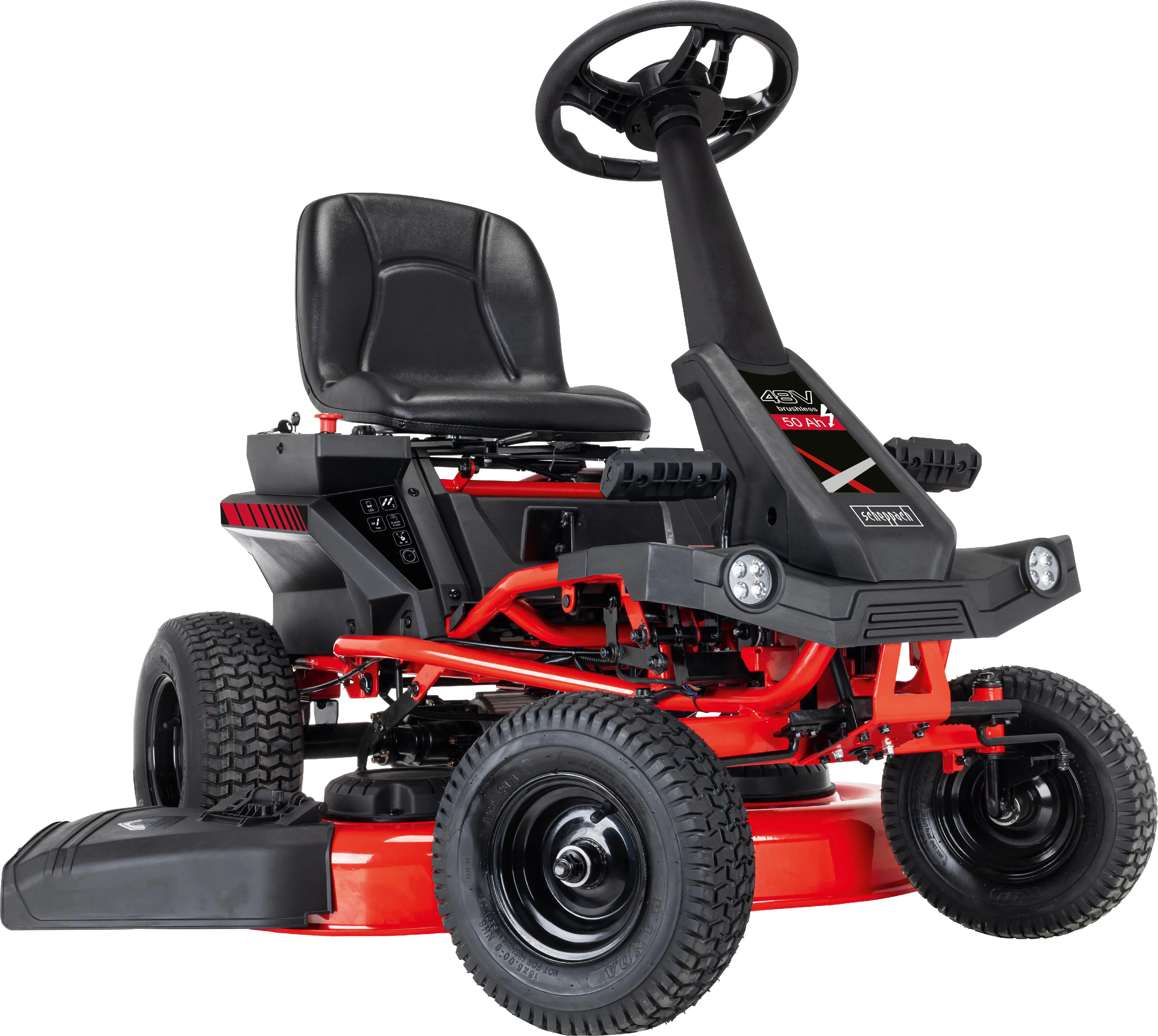 Scheppach Akku Rasentraktor MR760-E, 48 V, 76 cm Schnittbreite