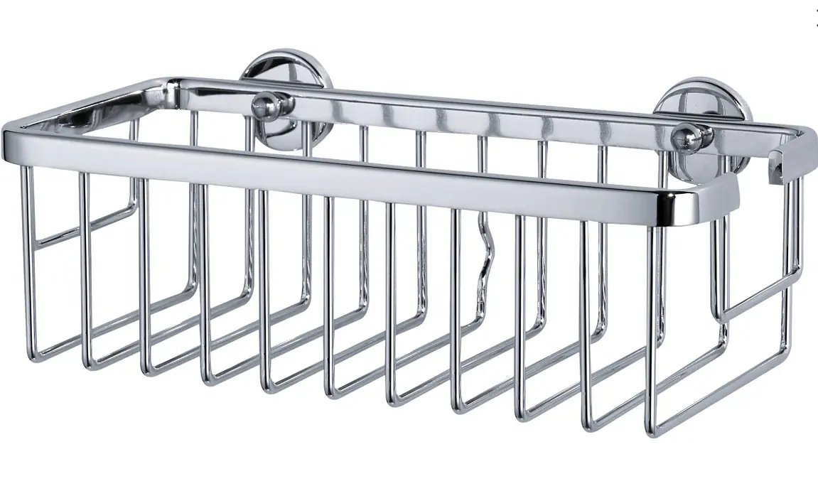 tesa Duschkorb Aluxx zum Kleben viereckig 1 Ablage verchromt 25 cm