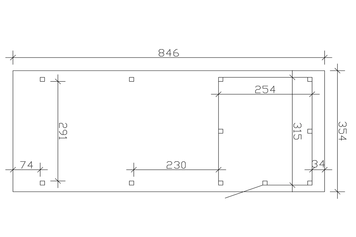 4018211022250_03 SKAN HOLZ Carport Emsland 354 x 846 cm mit Aluminiumdach mit Abstellraum