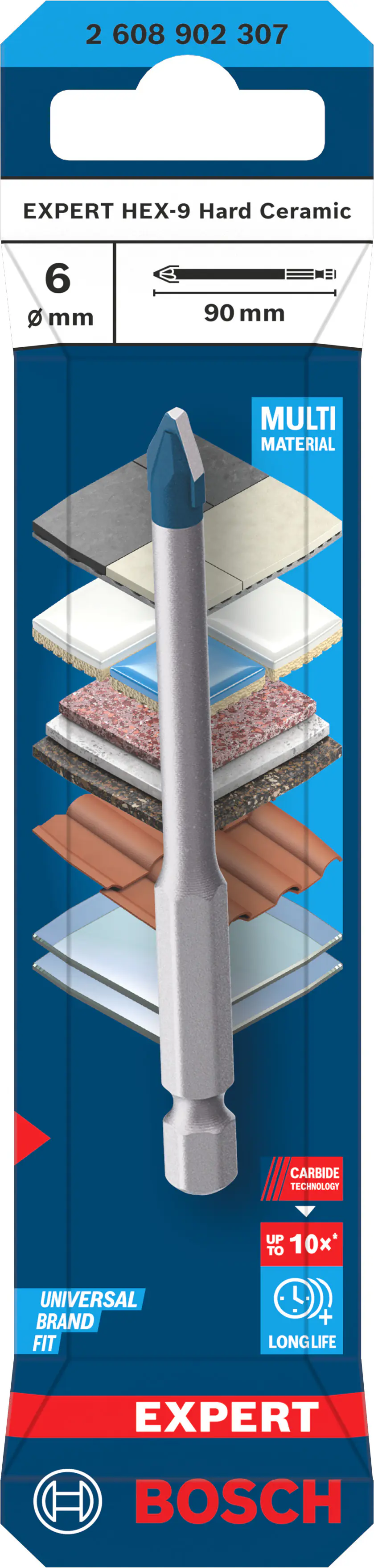 Bosch Expert Fliesenbohrer HEX-9 HardCeramic Ø 6 x 90 mm