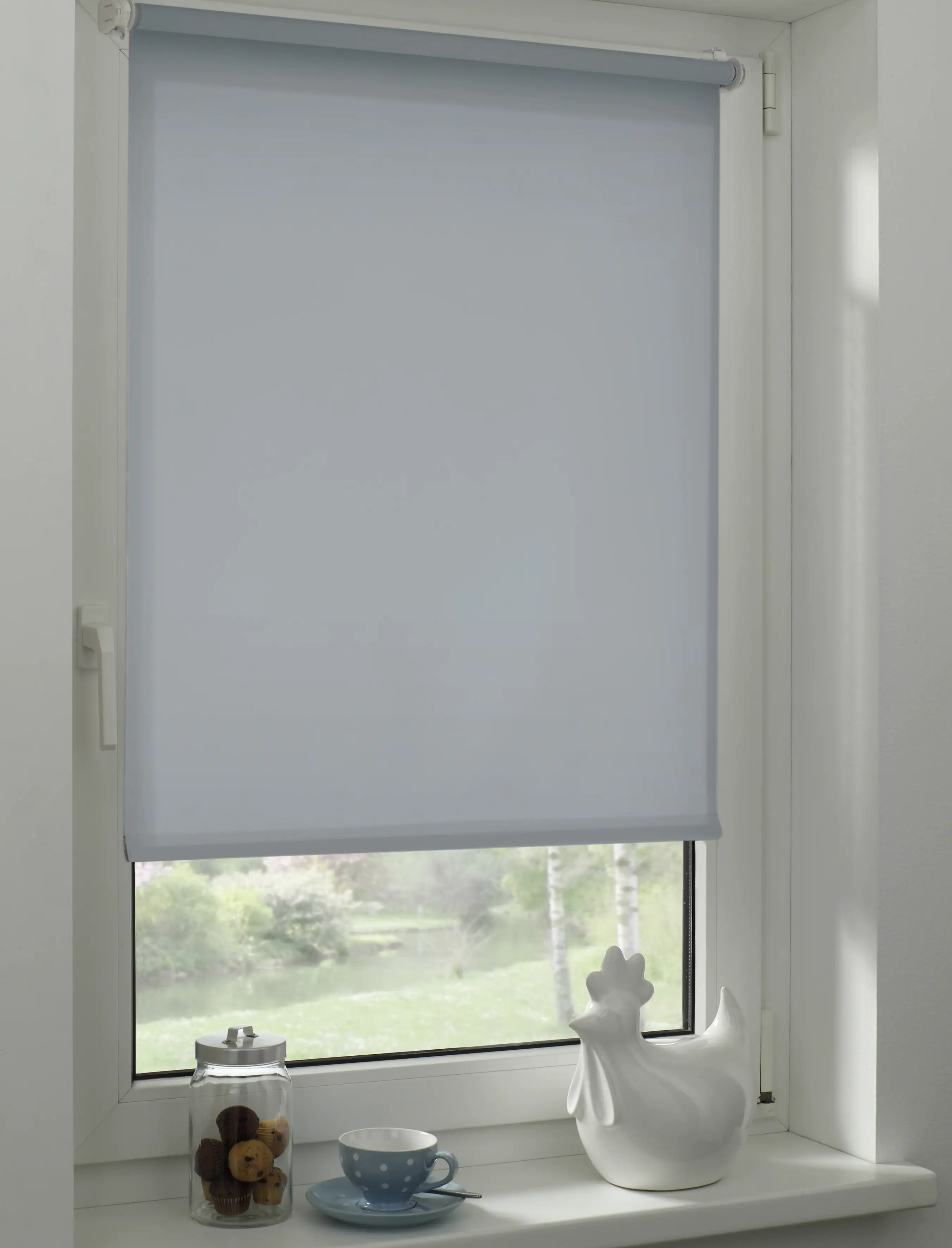 Gardinia EasyFix Rollo rauchblau 120 x 150 cm