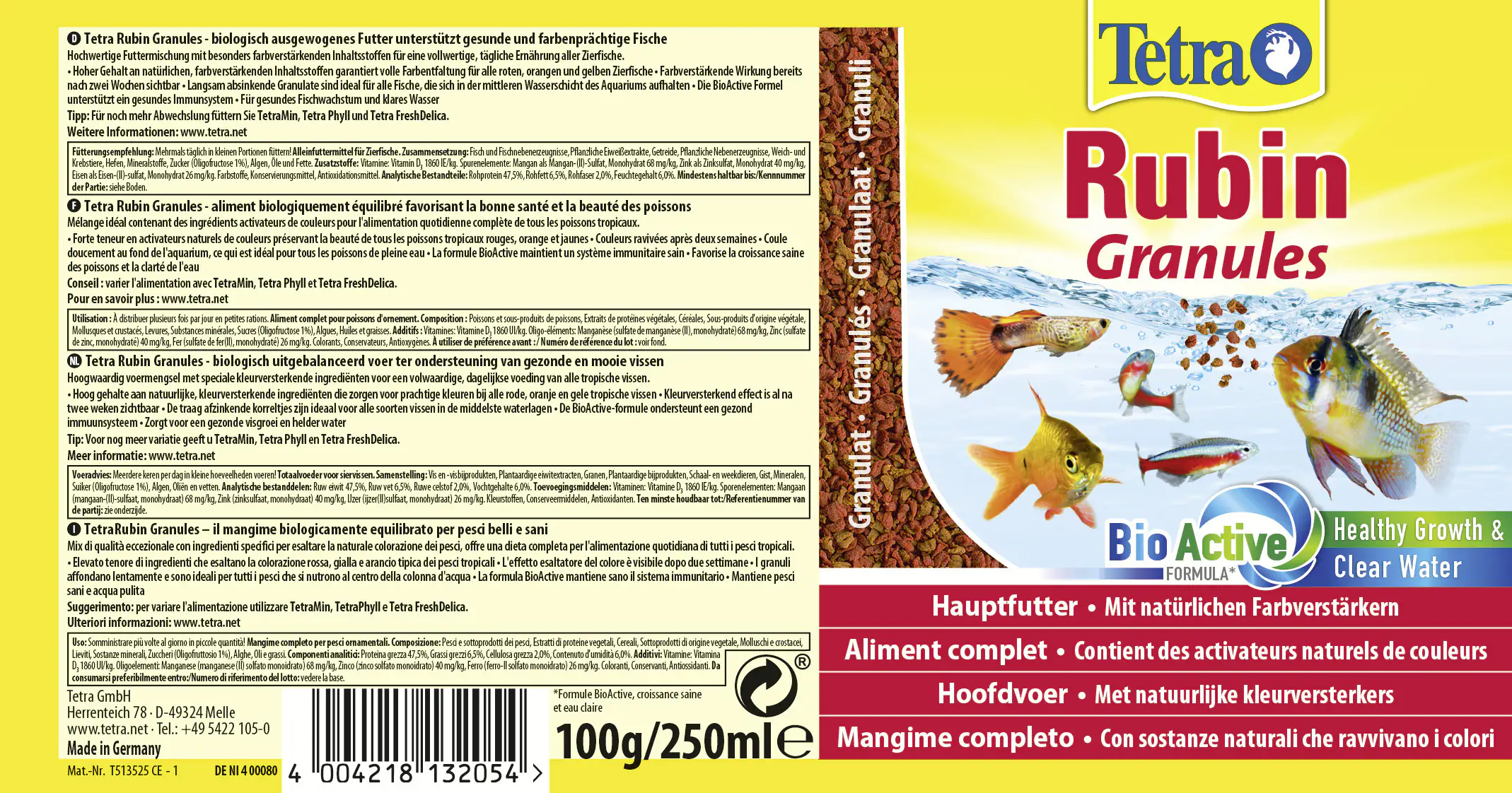 Tetra Rubin Granules 250 ml