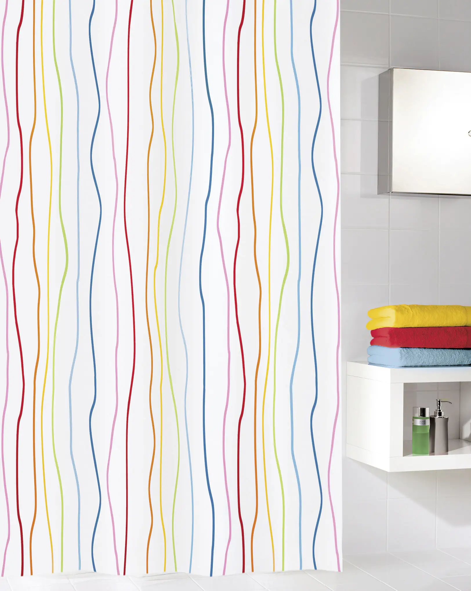 Kleine Wolke Duschvorhang Jolie multicolor, 120 x 200 cm