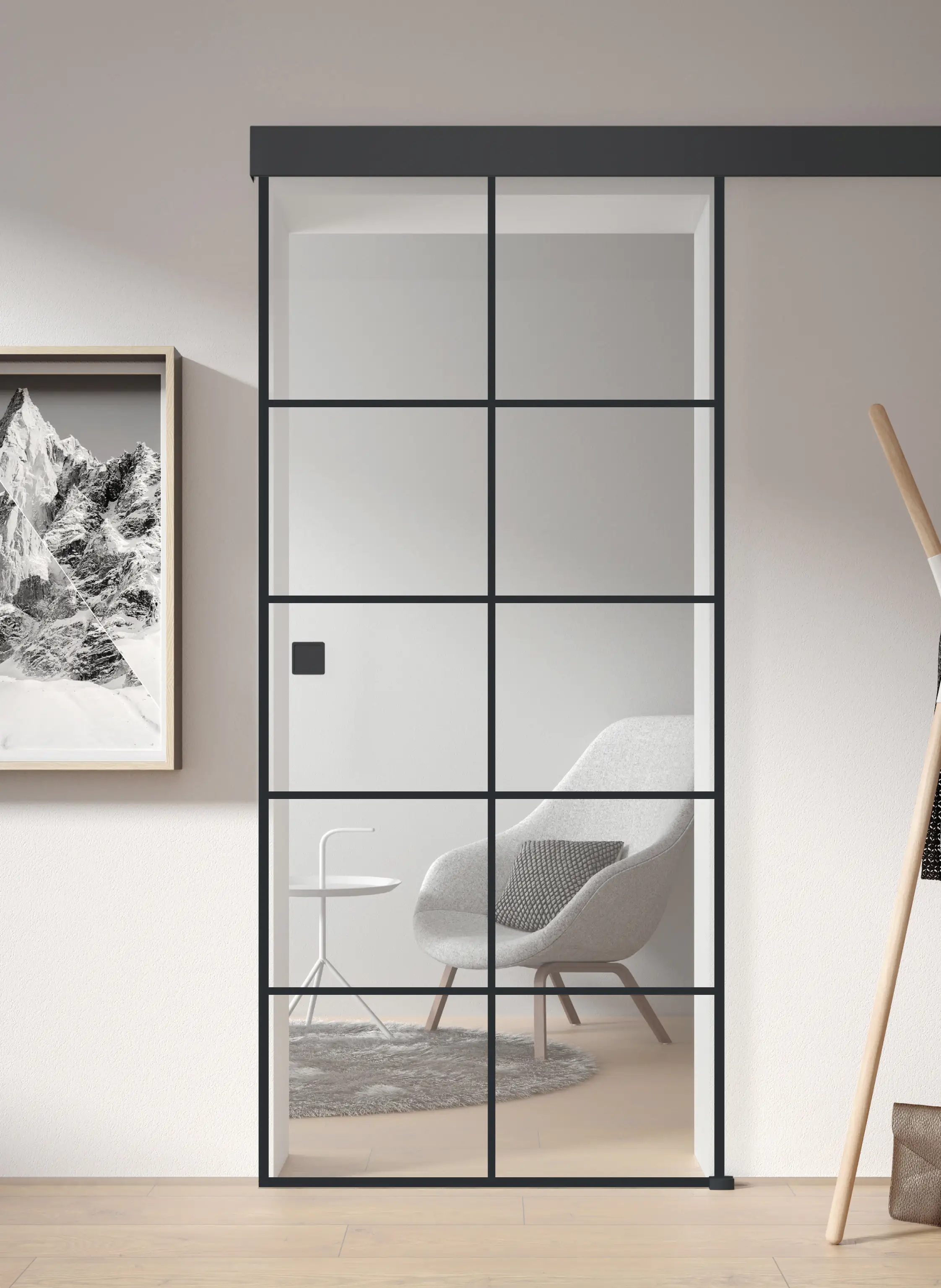 Ambiente Glas-Schiebetür Black Klarglas Dekor S 76/20 ESG