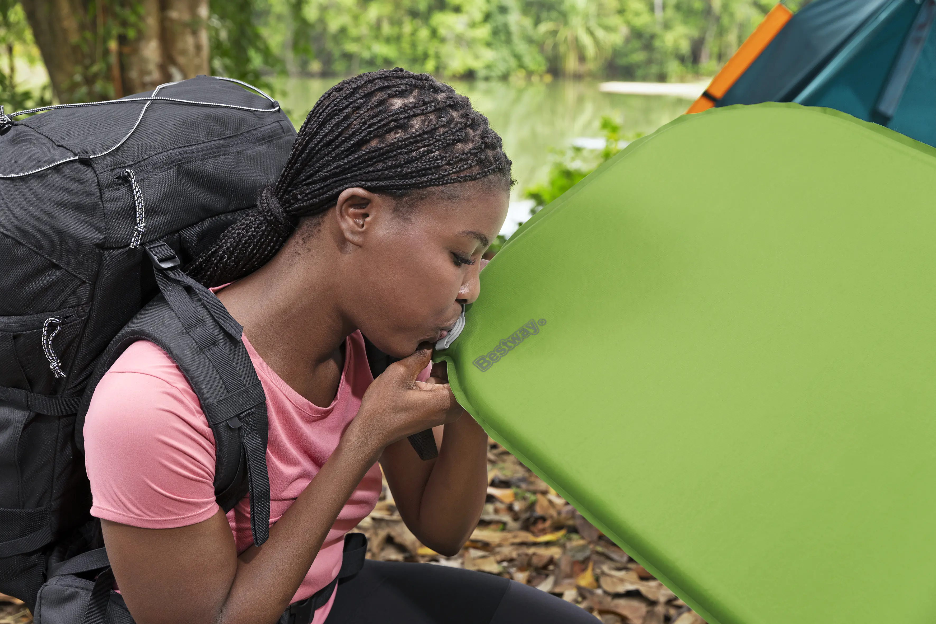 Bestway Isomatte selbstaufblasend für Schlafsäcke grün 183 x 51 x 2,5 cm