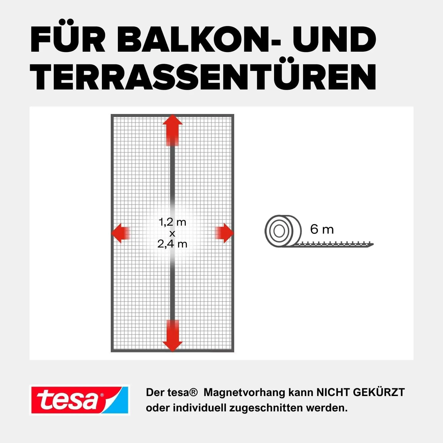Tesa Magnetvorhang Selbstschließender 120 x 240 cm Anthrazit Tesa Magnetvorhang Selbstschließender 120 x 240 cm Anthrazit