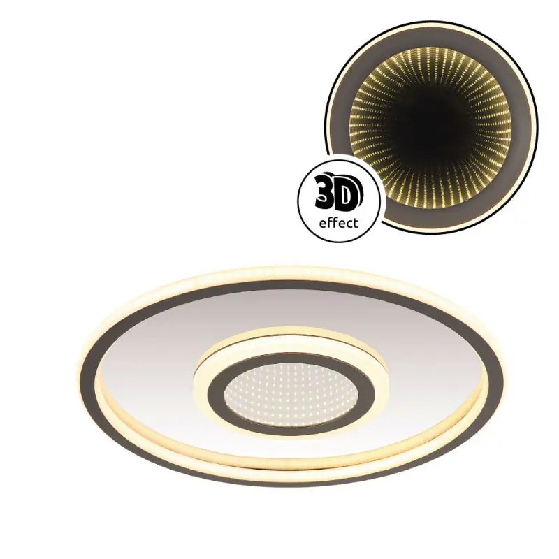 Globo Deckenleuchte Cara Ø 43,2 x 5 cm grau CCT