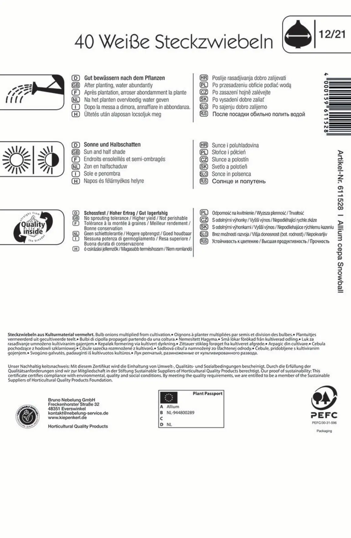 Kiepenkerl Steckzwiebel Snowball
