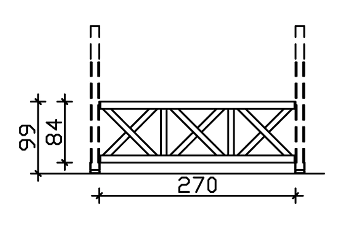SKAN HOLZ Brüstung Andreaskreu 270 x 84 cm, Douglasie, natur