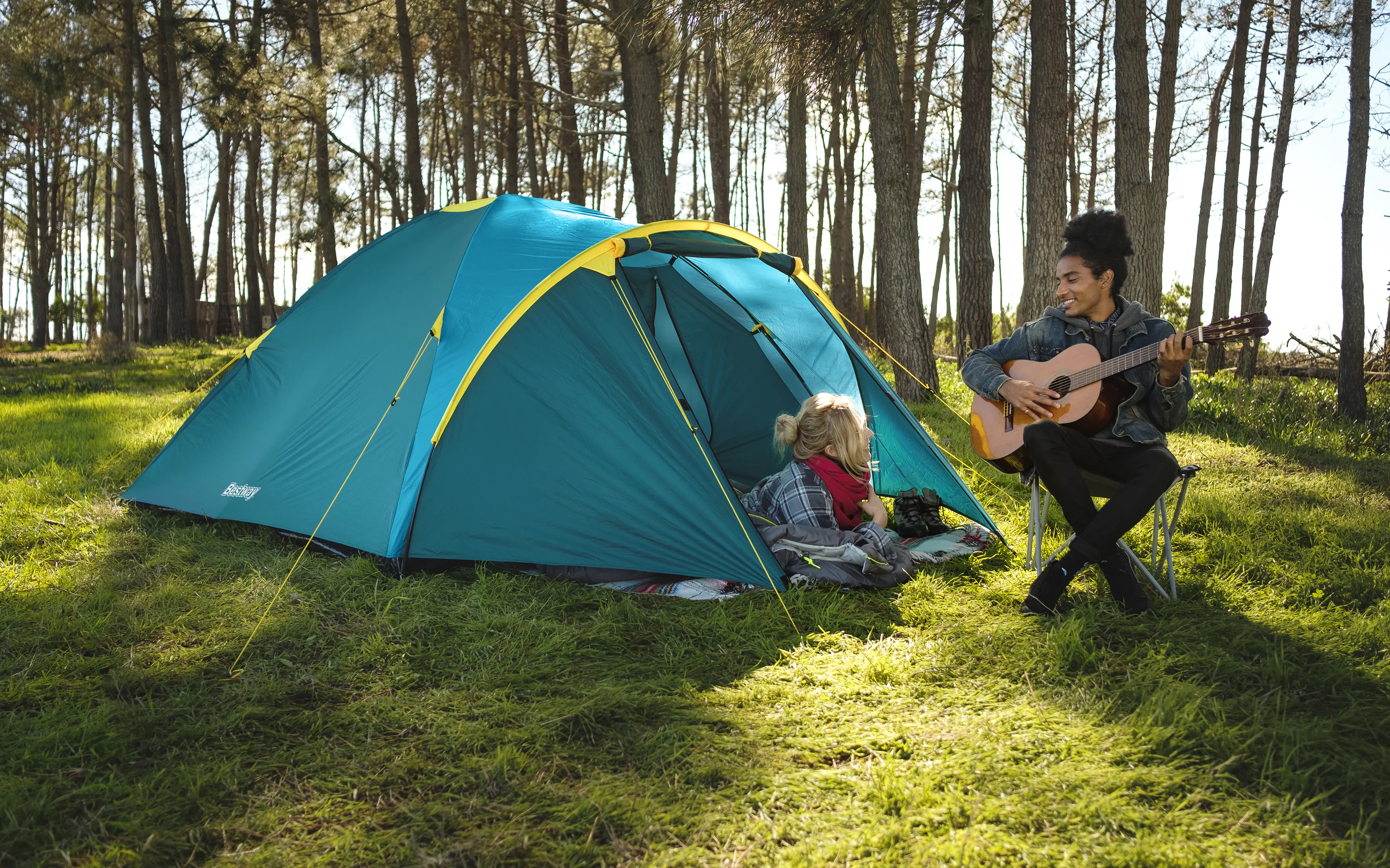 Bestway 4-Personen-Zelt Active Ridge 4 grün-gelb 310 x 240 x 130 cm 