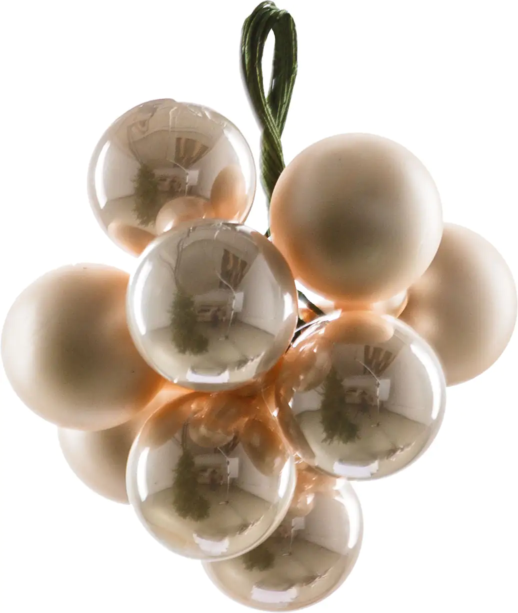 2076601552369_02 TrendLine Weihnachtskugeln aus Glas auf Draht Ø 2 cm champagner 10 Stück