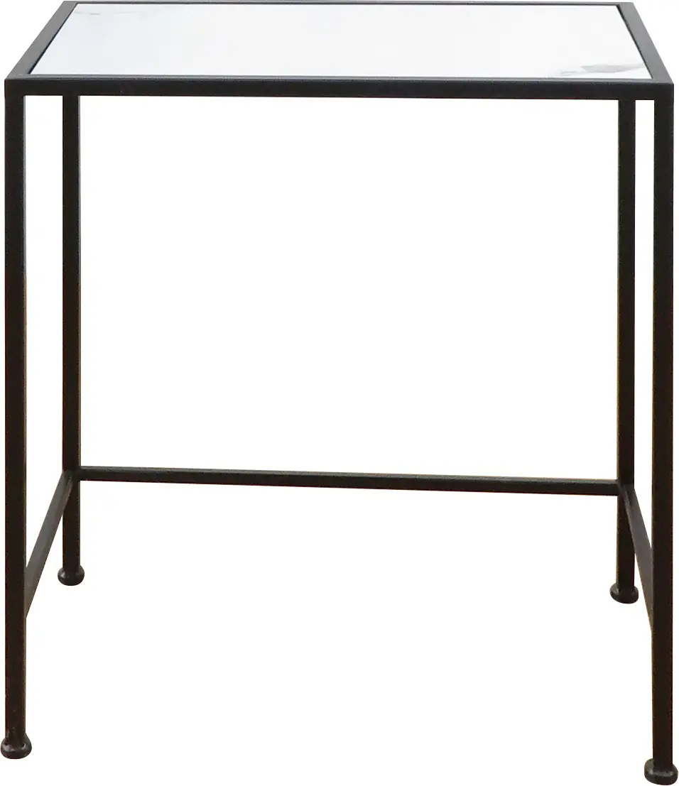 TrendLine Beistelltisch Marmoroptik Metall 50 x 45 x 25 cm schwarz matt 