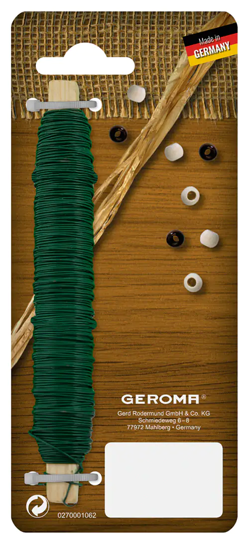 Wickeldraht grün auf Holzspule Ø 65 mm , 100 Gramm