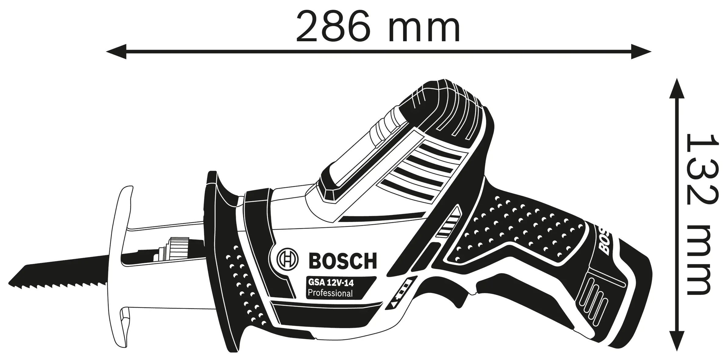 Bosch Professional Akku-Säbelsäge GSA 12V-14 2-Gang Solo Bosch Professional Akku-Säbelsäge GSA 12V-14 2-Gang Solo