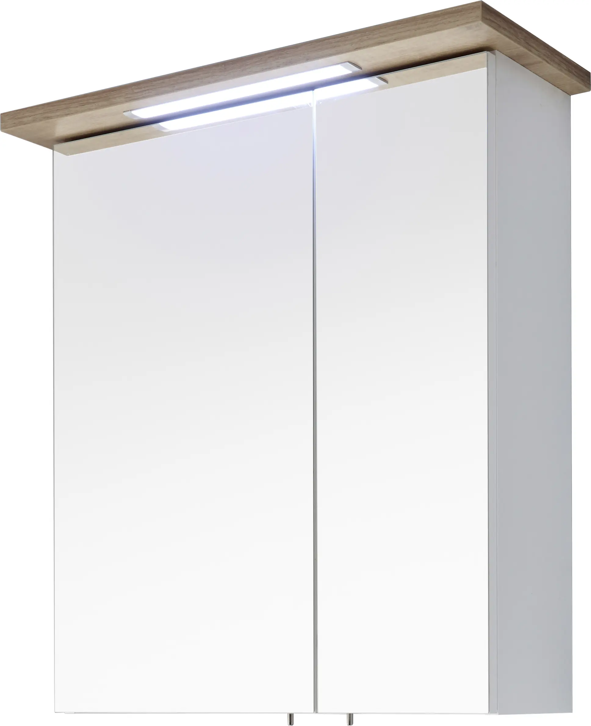 Pelipal Spiegelschrank 84-I mit LED Beleuchtung weiß/eiche 60 x 72 cm