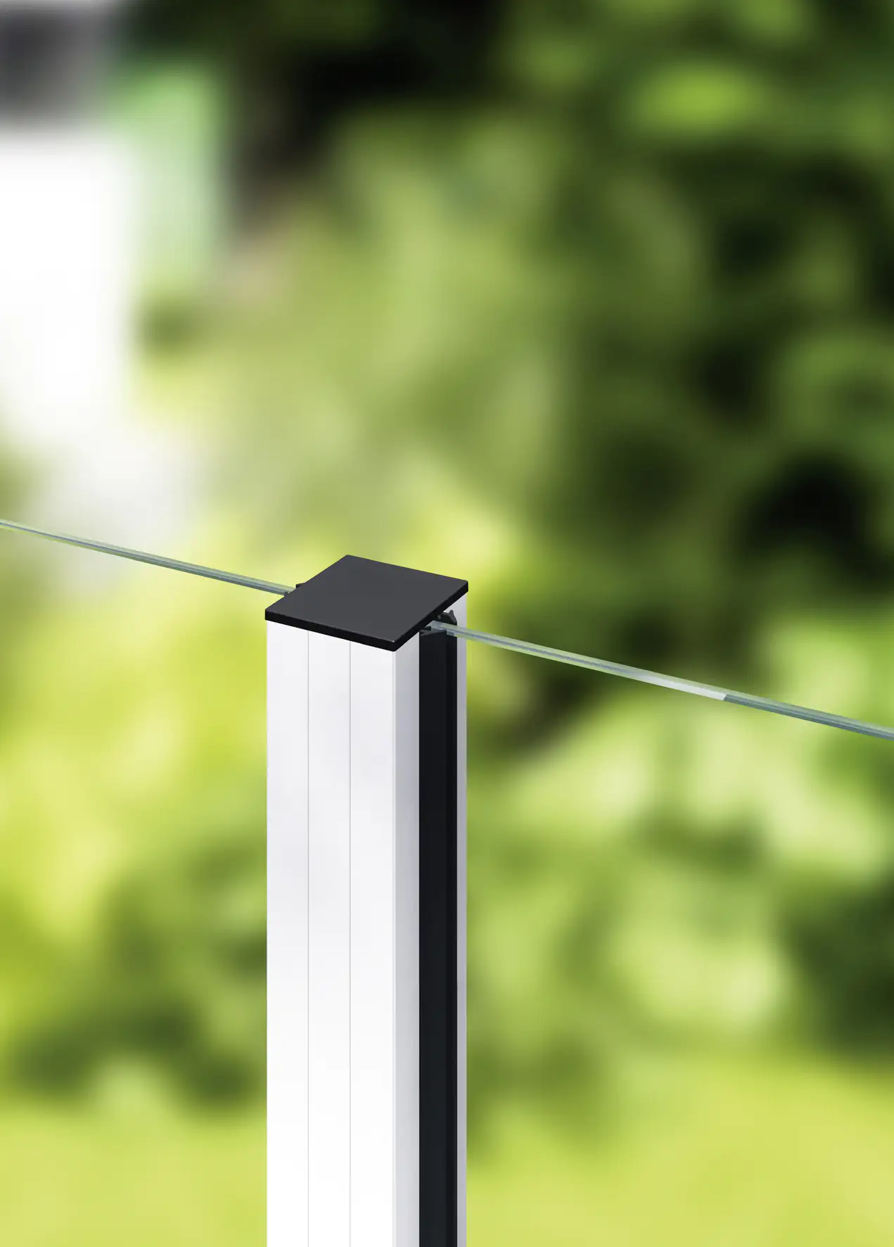 Aluminium-Pfosten 127 cm, 68 x 68 mm, reinweiß RAL 9010