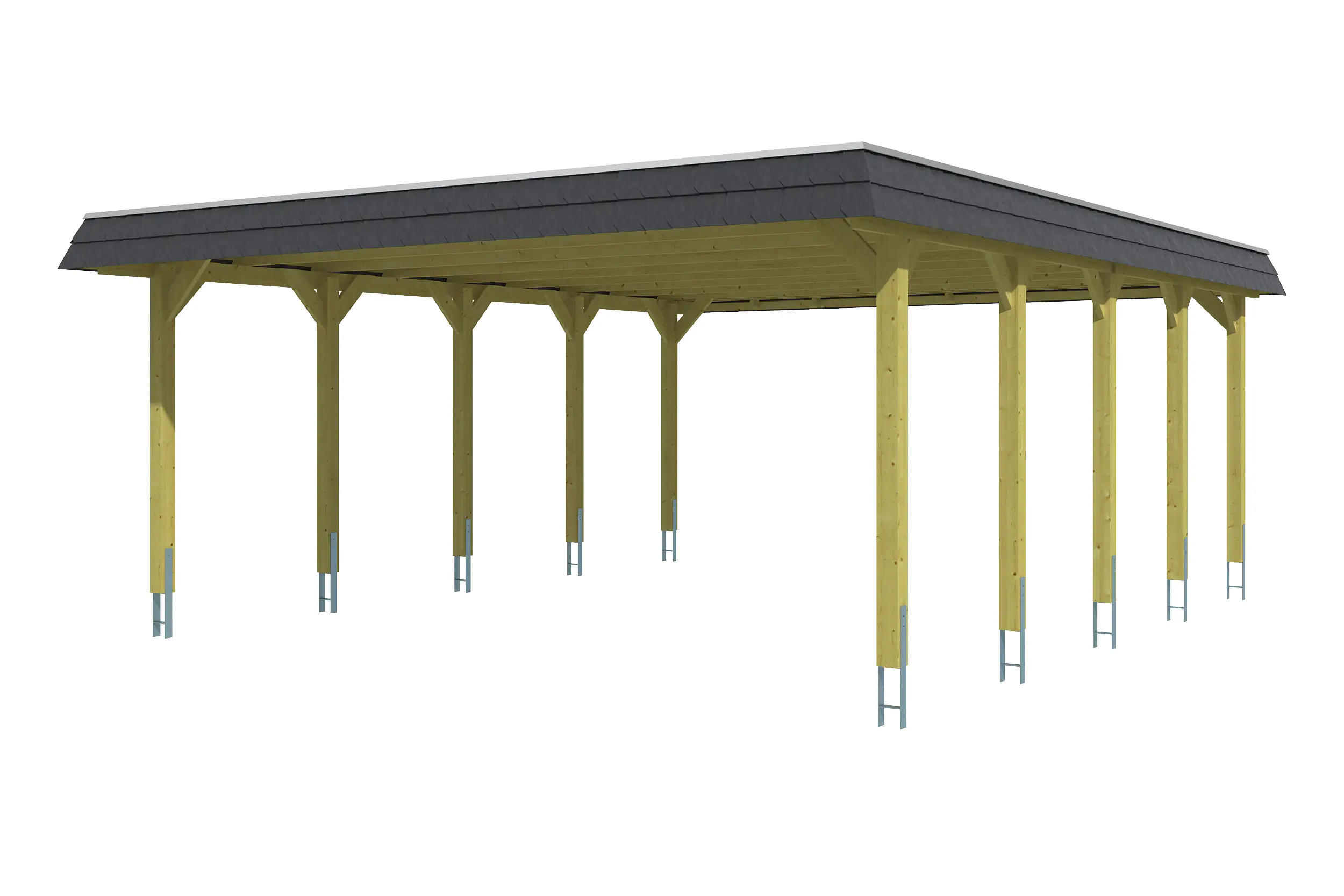 4018211034130_02 SKAN HOLZ Carport Spreewald 585 x 741 cm mit EPDM-Dach