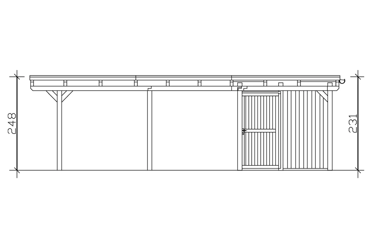 4018211023189_04 SKAN HOLZ Carport Emsland 613 x 846 cm mit EPDM-Dach mit Abstellraum