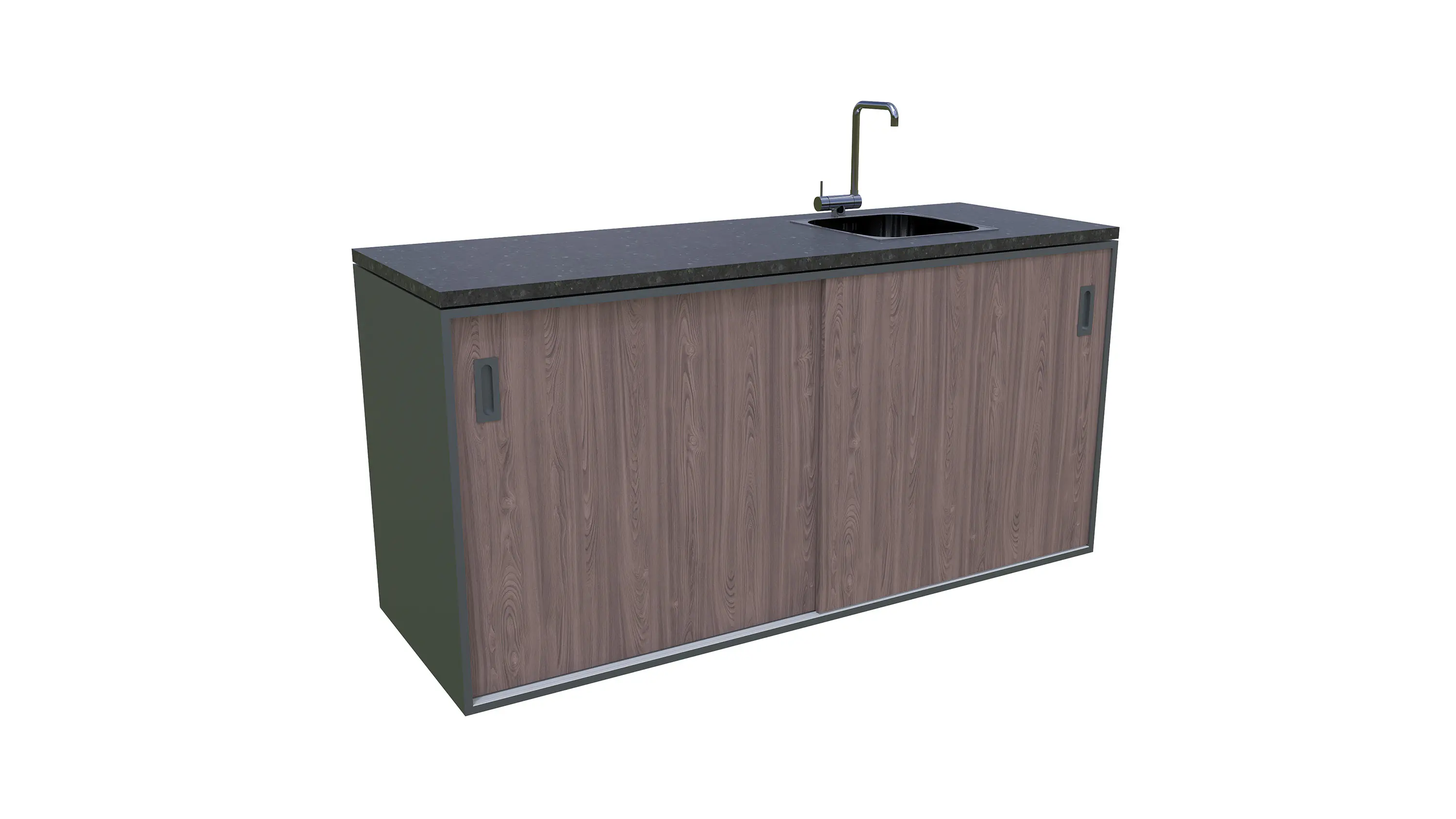 Bellano Living Element für Outdoorküchen inkl. Spüle rechts und 2 Türen walnuss granit Bellano Living Element für Outdoorküchen inkl. Spüle rechts und 2 Türen walnuss granit