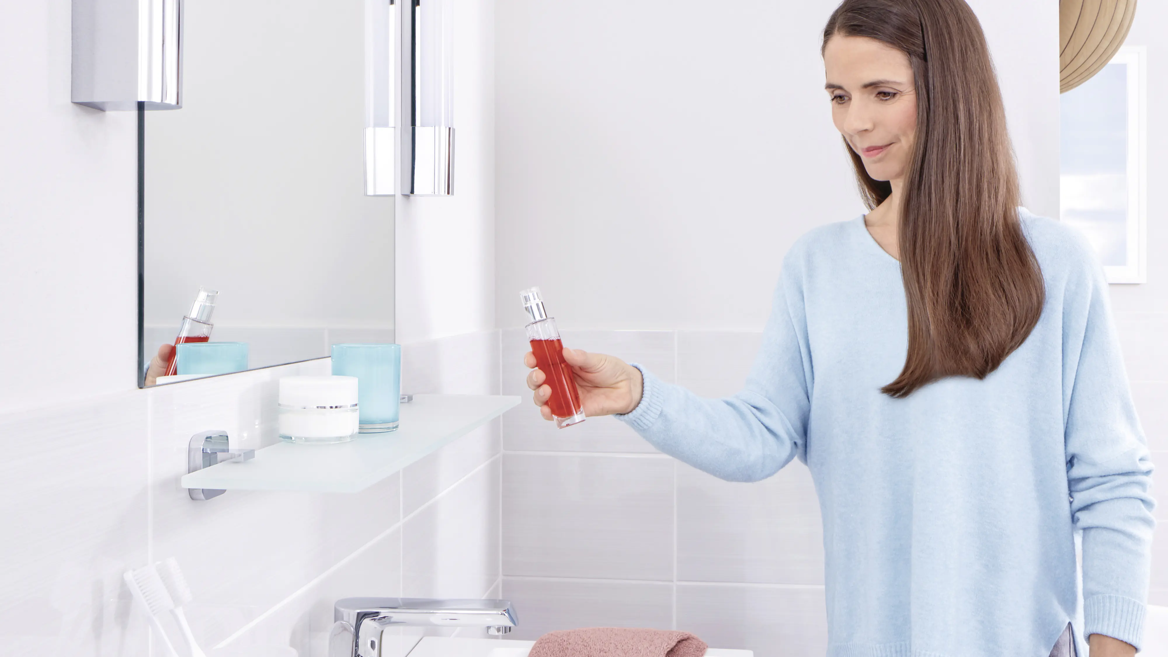 tesa Glasablage Elegaant Metall und Milchglas, chrom, rostfrei