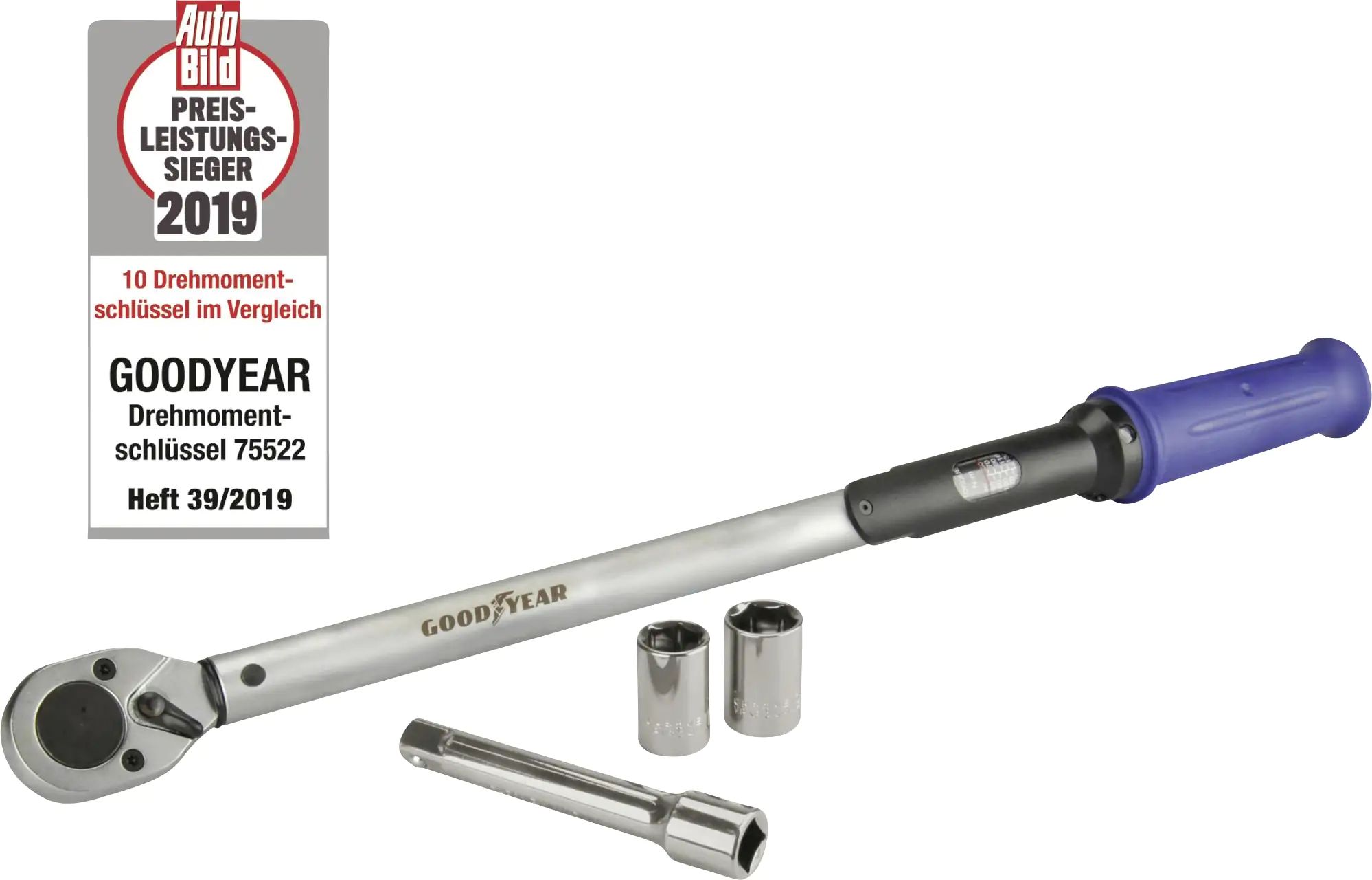 Goodyear Drehmomentschlüssel mit Umschaltknarre 1/2 Zoll 42-210Nm
