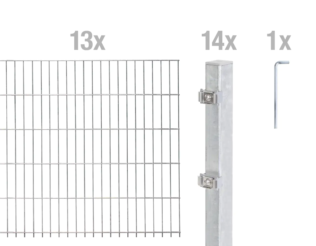 Alberts Doppelstabmatten-Grundset 26 m 200 x 120 cm 6/5/6 feuerverzinkt