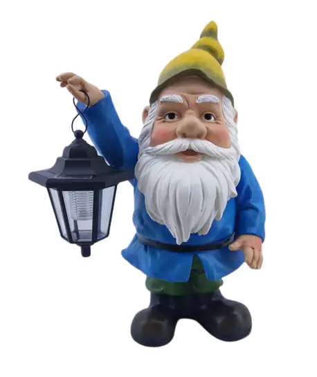 Dekofigur Gartenzwerg mit Laterne 44,5 x 28,5 x 21 cm