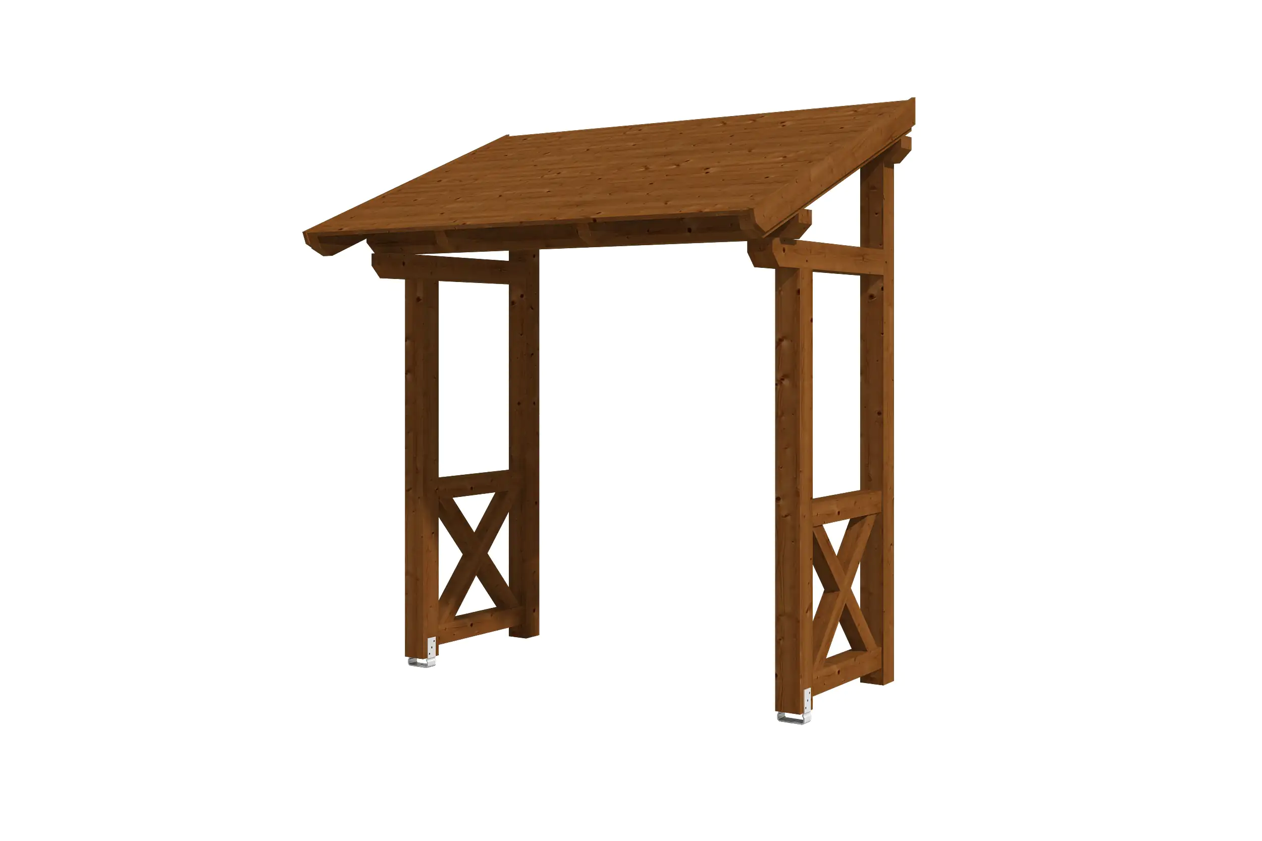 4018211016938 SKAN HOLZ Vordach Paderborn Typ 4 242 x 156 cm, lasiert in Nussbaum
