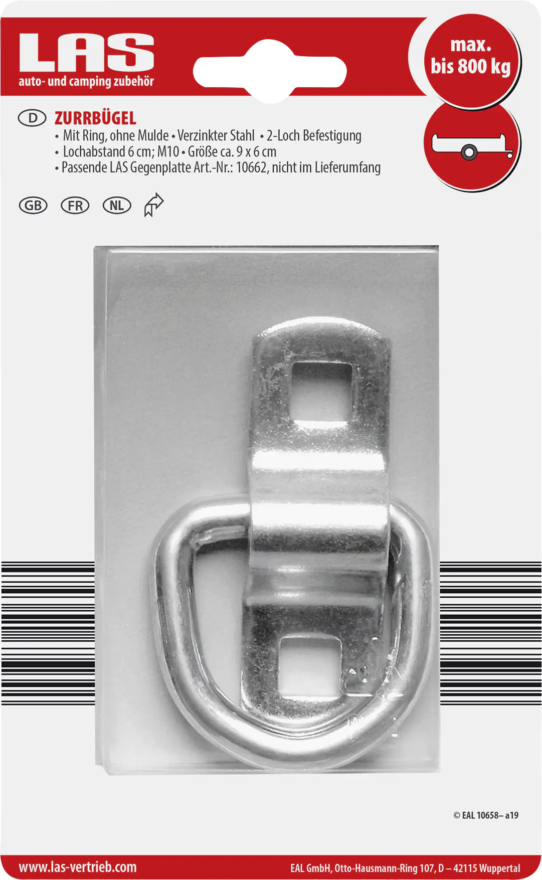 LAS Zurrbügel verzinkt mit Ring