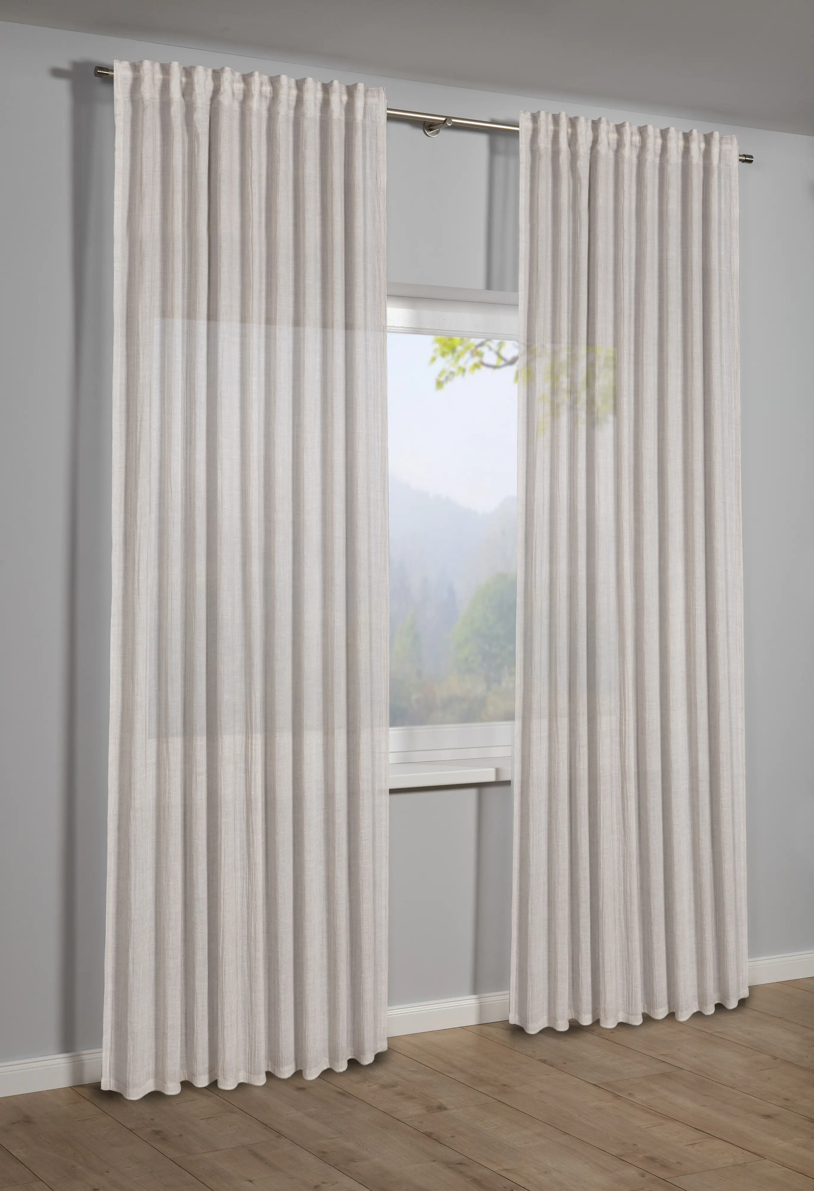 Sehlbach Fertigschal mit Gardinenband 135 x 245 cm natur