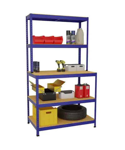 Schwerlastregal 180 x 100 x 30/60 cm 5 Holzböden Schwerlastregal 180 x 100 x 30/60 cm 5 Holzböden