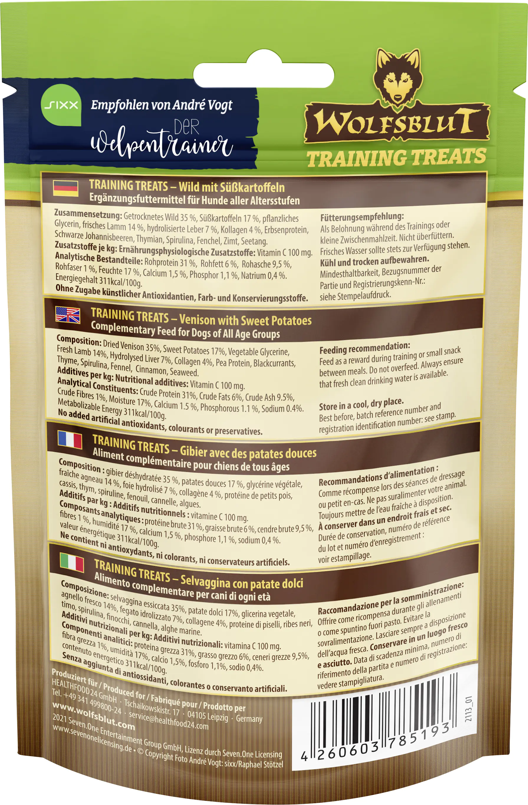 Wolfsblut Dark Forest Training Treats Snack - Wild 70 g