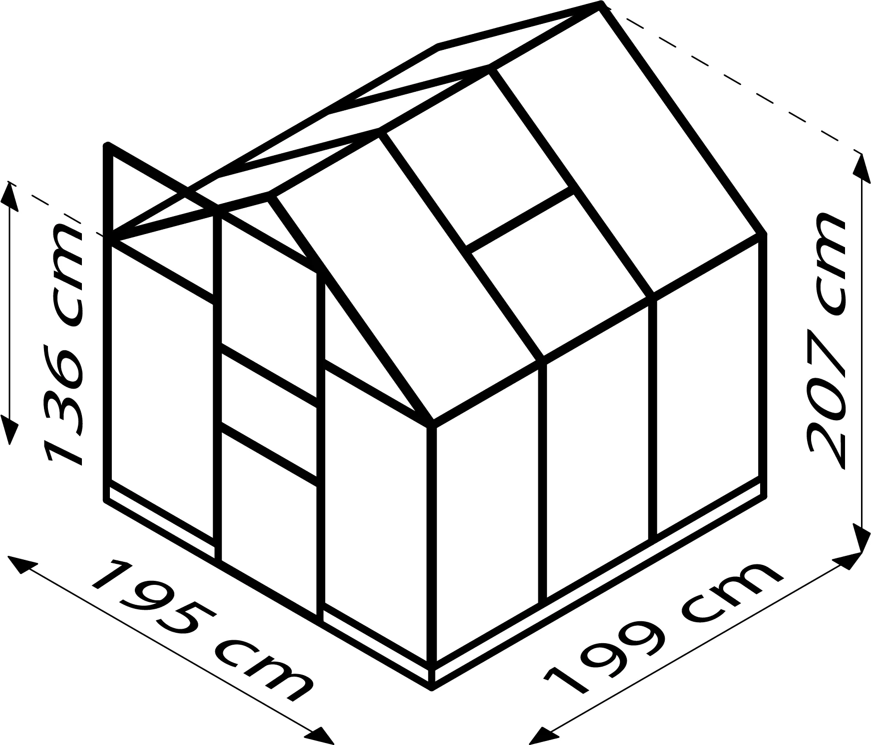 Vitavia Gewächshaus Apollo 3800 194 x 201 cm 6 mm Hohlkammerplatten